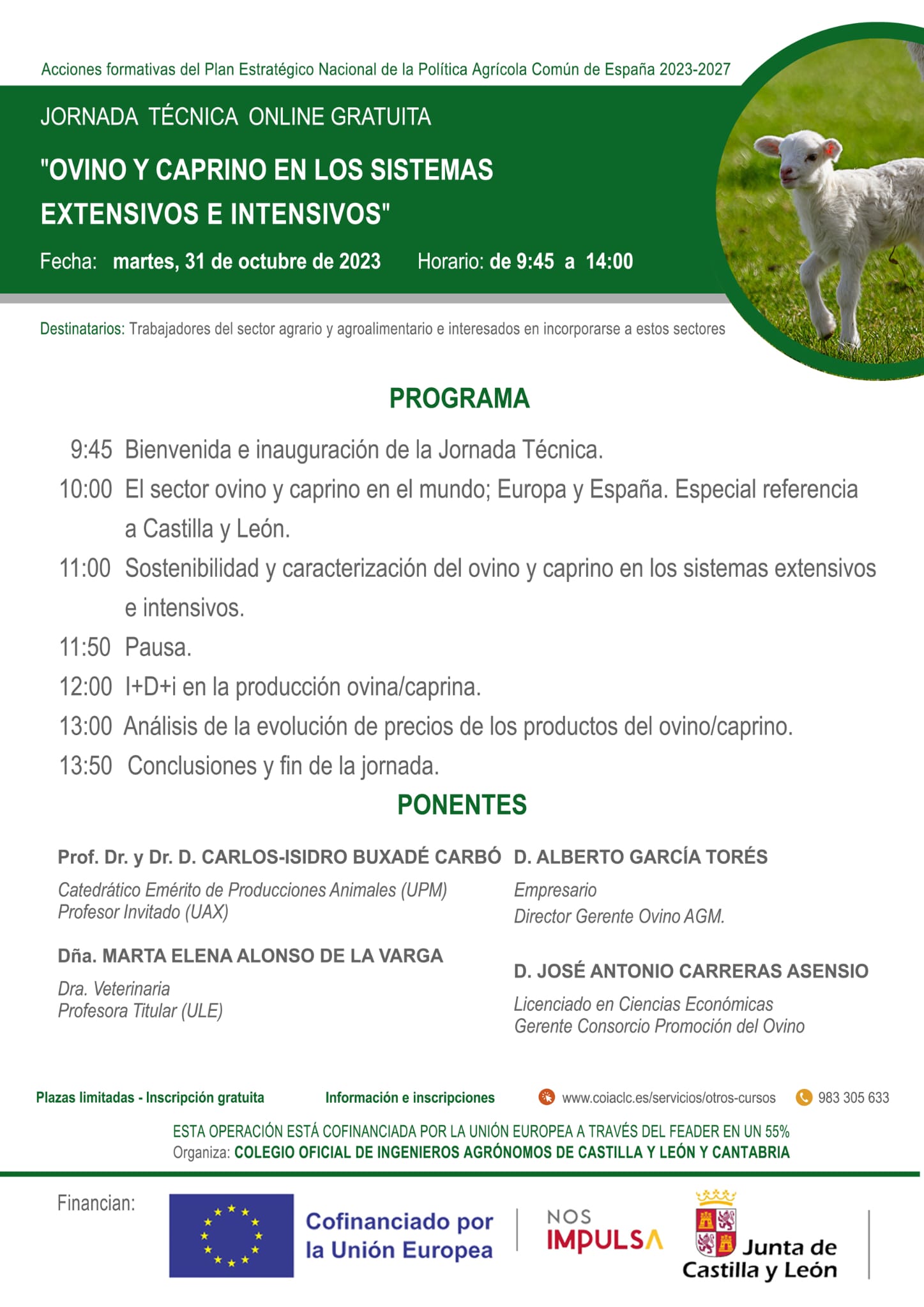 Jornada Tecnica Ovino Colegio Ingenieros Agronomos CYL
